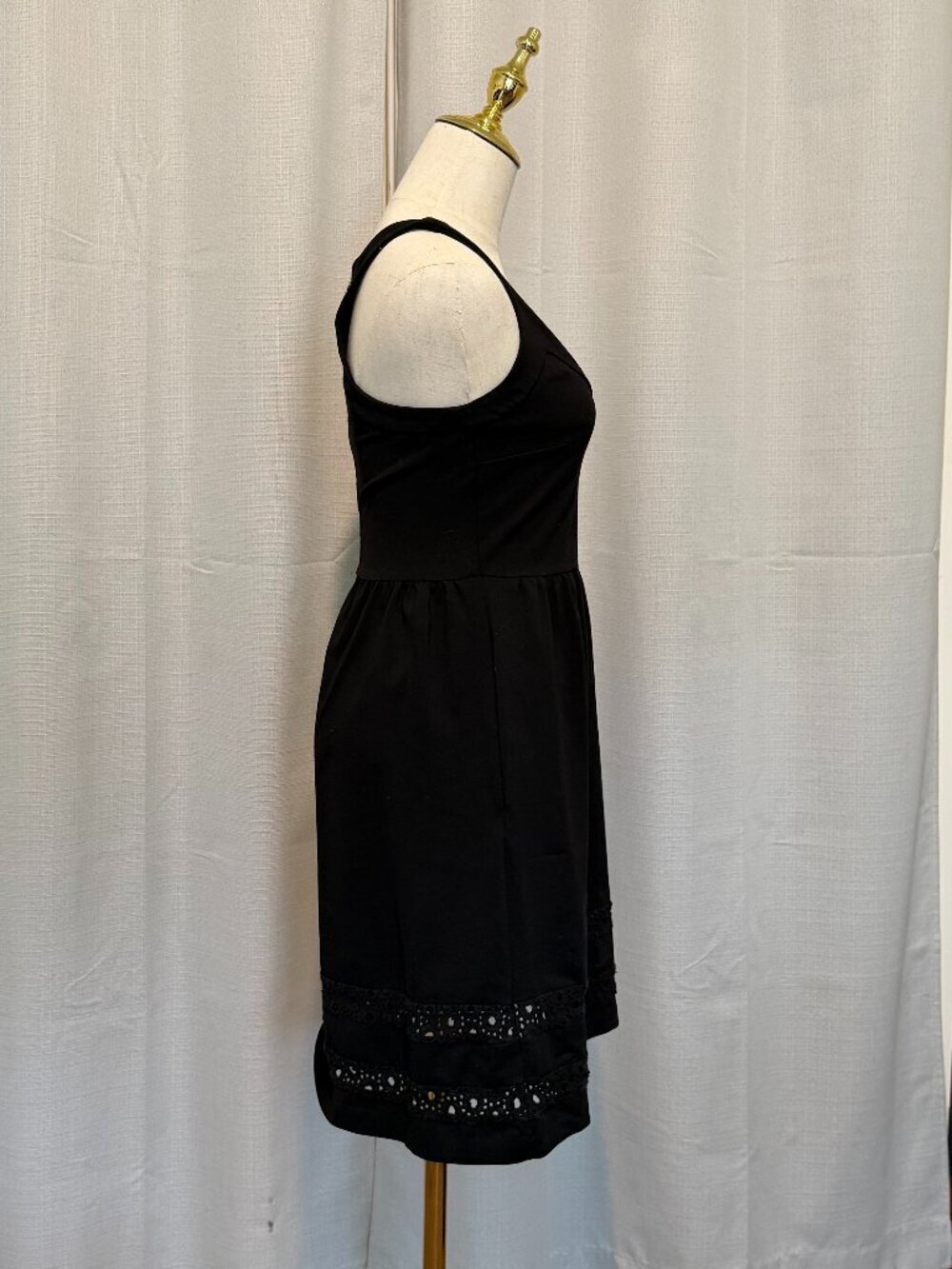 Cynthia Rowley Black Eyelet Lace Mini Dress Small - Picture 2 of 8